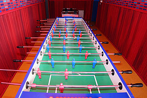 Der Kicker ist bereit zum Spielen. 